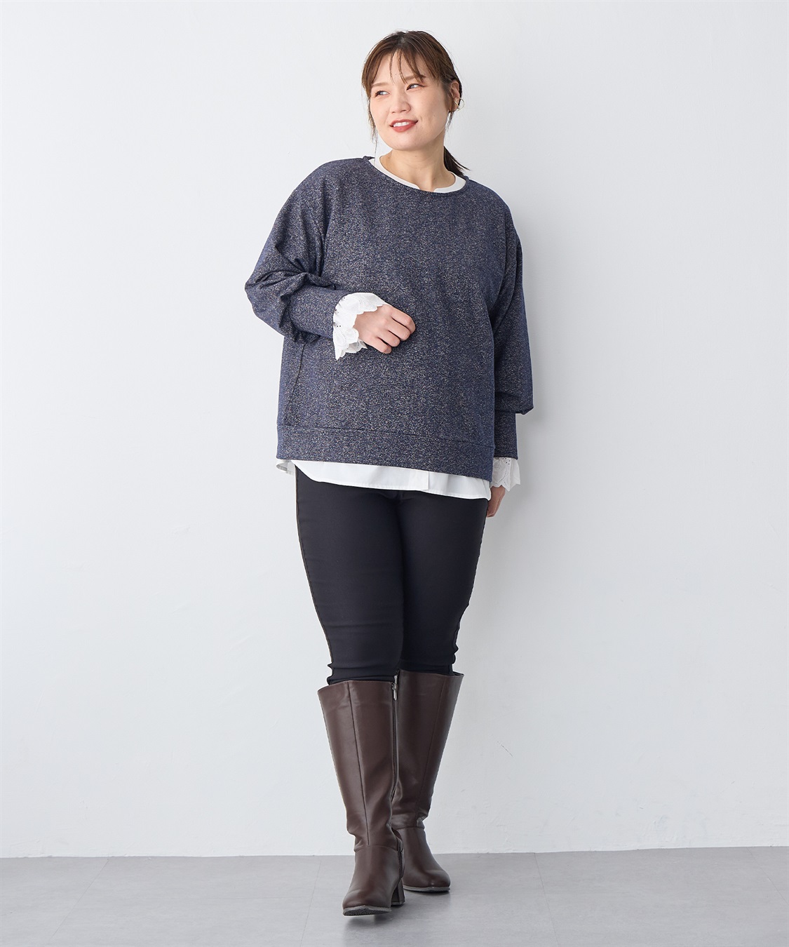 anyfee 【anyfee/プラスサイズ】5.5cmヒールロングブーツ（4E・甲高・幅広）《la farfa SHOES/ラファーファシューズ》_sub_4