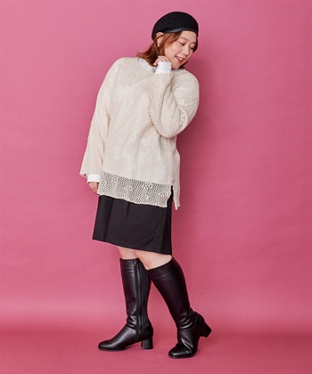 anyfee 【anyfee/プラスサイズ】5.5cmヒールロングブーツ（4E・甲高・幅広）《la farfa SHOES/ラファーファシューズ》_subthumb_12
