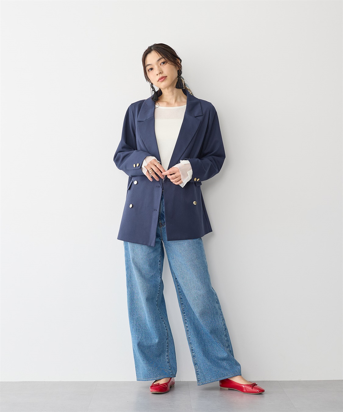 anyfee 【anyfee/プラスサイズ】袖チュールTシャツ_sub_17