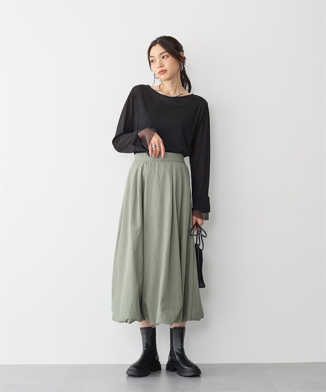 anyfee 【anyfee/プラスサイズ】袖チュールTシャツ_sub_20