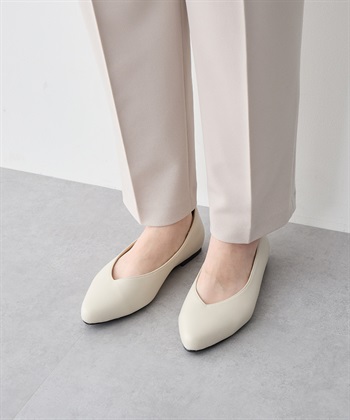 anyfee 【anyfee/プラスサイズ】ポインテッドトゥバレエシューズ（5E・甲高・幅広）《la farfa SHOES/ラファーファシューズ》_subthumb_1