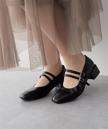 anyfee 【anyfee/プラスサイズ】4cmヒールスクエアトゥ2Wayメリージェーン（4E・甲高・幅広）《la farfa SHOES/ラファーファシューズ》_subthumb_2