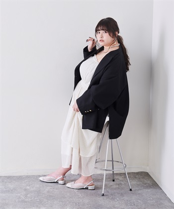anyfee 【anyfee/プラスサイズ】チュールミュール/サンダル（4E・甲高・幅広）《la farfa SHOES/ラファーファシューズ》_subthumb_6