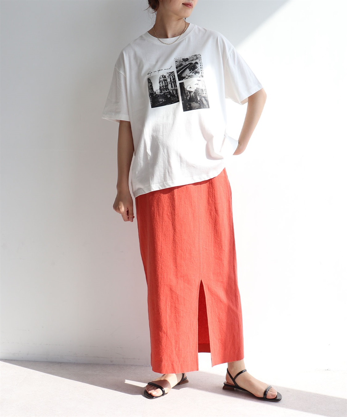 anyfee 【anyfee/プラスサイズ】ロゴプリント半袖Tシャツ_sub_5