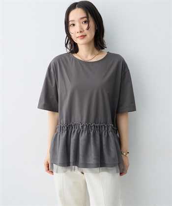 anyfee 【anyfee/大きいサイズ】チュール切替Tシャツ◆新色追加◆_subthumb_11