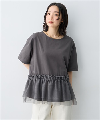 anyfee 【anyfee/大きいサイズ】チュール切替Tシャツ◆新色追加◆_subthumb_14