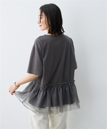 anyfee 【anyfee/大きいサイズ】チュール切替Tシャツ◆新色追加◆_subthumb_19