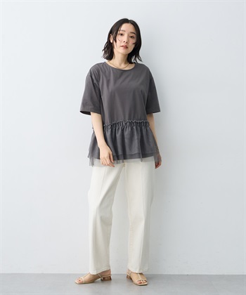 anyfee 【anyfee/大きいサイズ】チュール切替Tシャツ◆新色追加◆_subthumb_23