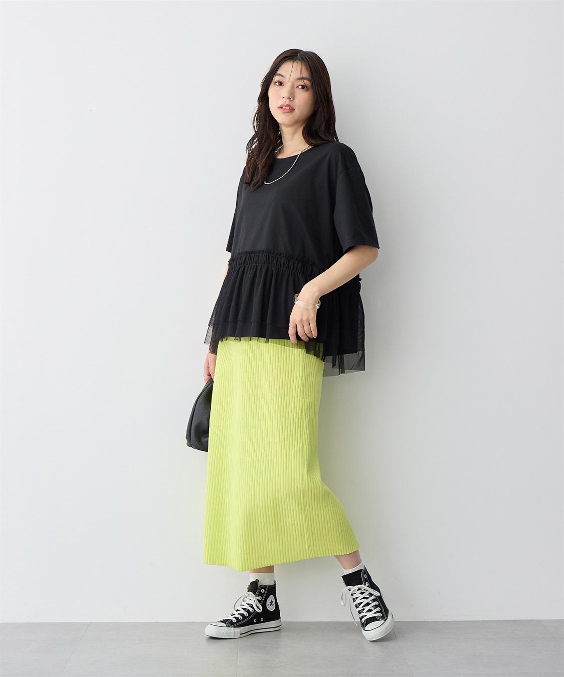 anyfee 【anyfee/大きいサイズ】チュール切替Tシャツ◆新色追加◆_sub_25