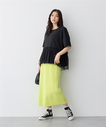 anyfee 【anyfee/大きいサイズ】チュール切替Tシャツ◆新色追加◆_subthumb_25
