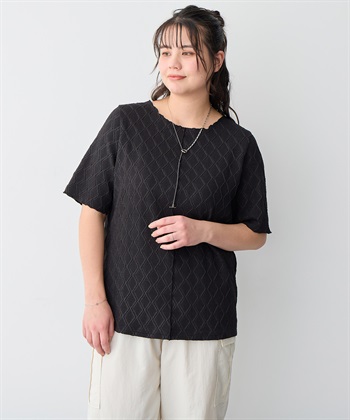 anyfee 【anyfee/プラスサイズ】前後2WayジャガードメローTシャツ_subthumb_19