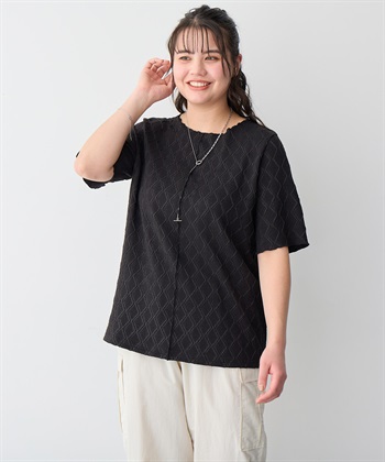 anyfee 【anyfee/プラスサイズ】前後2WayジャガードメローTシャツ_subthumb_20