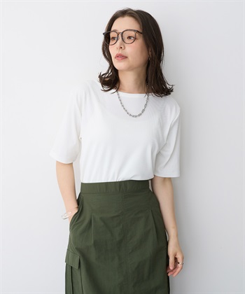 anyfee 【anyfee/プラスサイズ】前後２WAYリブバレエネックTシャツ_subthumb_4