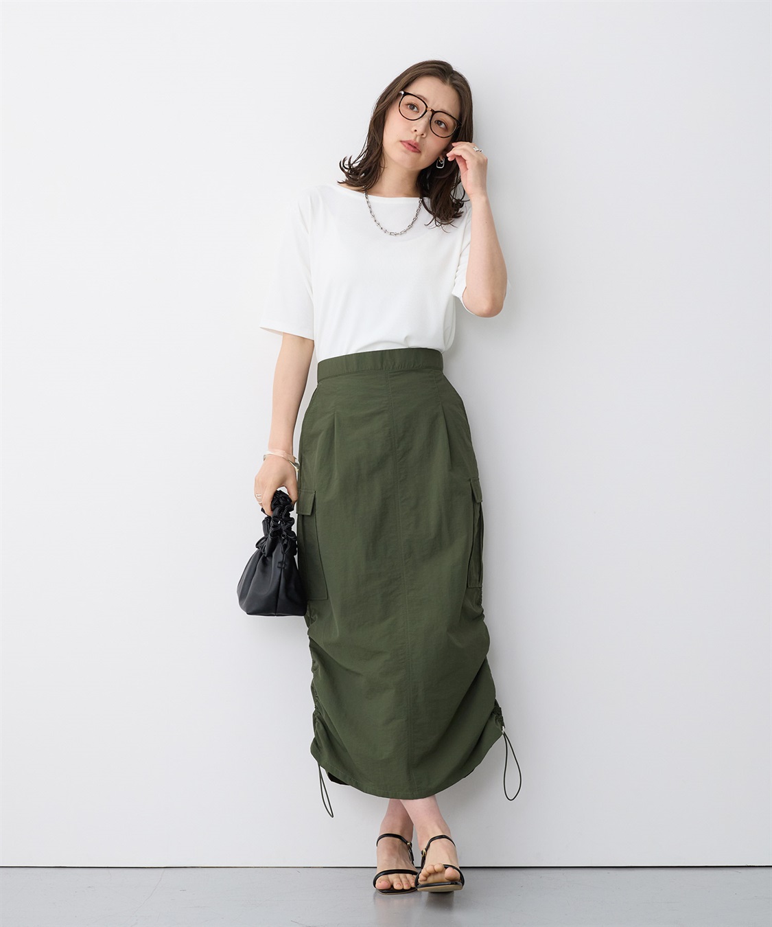 anyfee 【anyfee/プラスサイズ】前後２WAYリブバレエネックTシャツ_sub_5