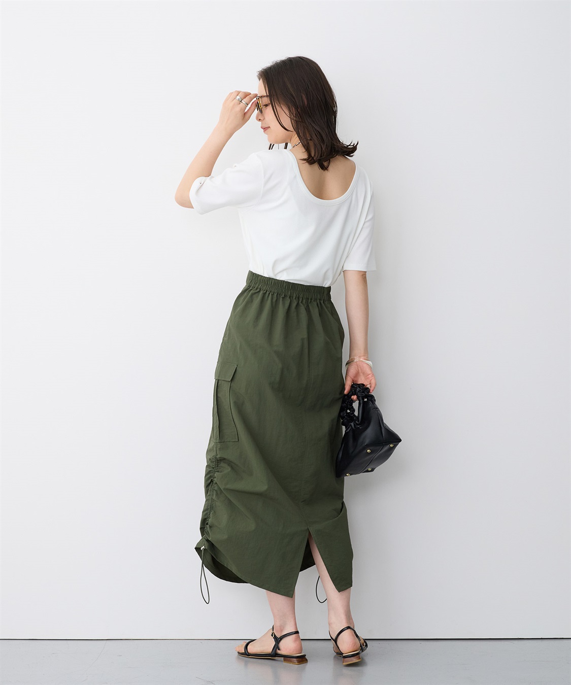 anyfee 【anyfee/プラスサイズ】前後２WAYリブバレエネックTシャツ_sub_6