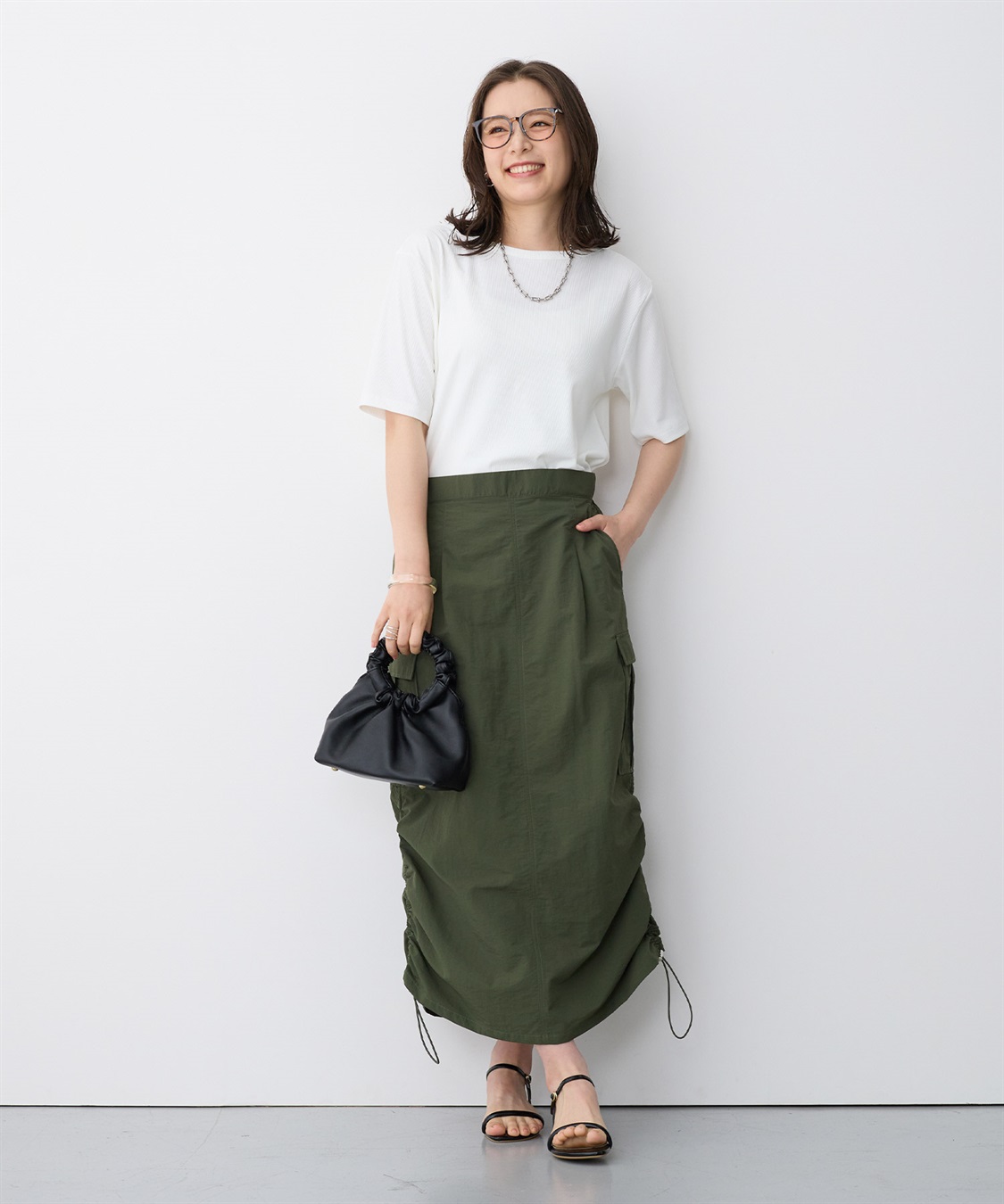 anyfee 【anyfee/プラスサイズ】前後２WAYリブバレエネックTシャツ_sub_7