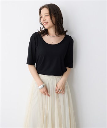 anyfee 【anyfee/プラスサイズ】前後２WAYリブバレエネックTシャツ_subthumb_10