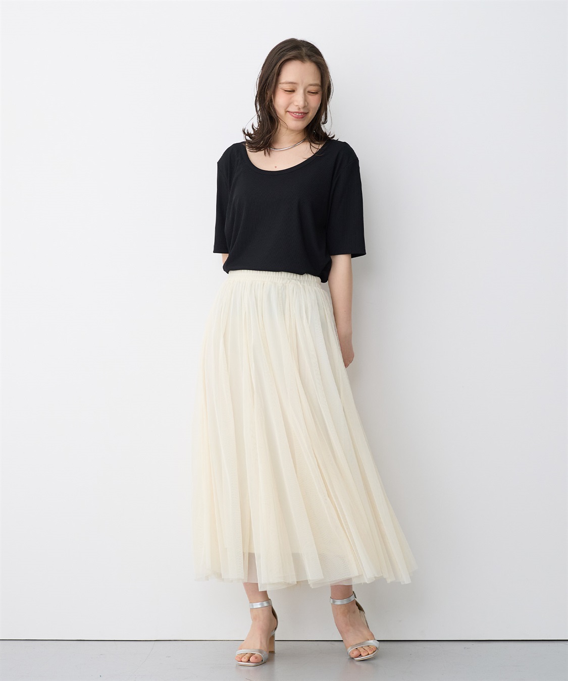 anyfee 【anyfee/プラスサイズ】前後２WAYリブバレエネックTシャツ_sub_11