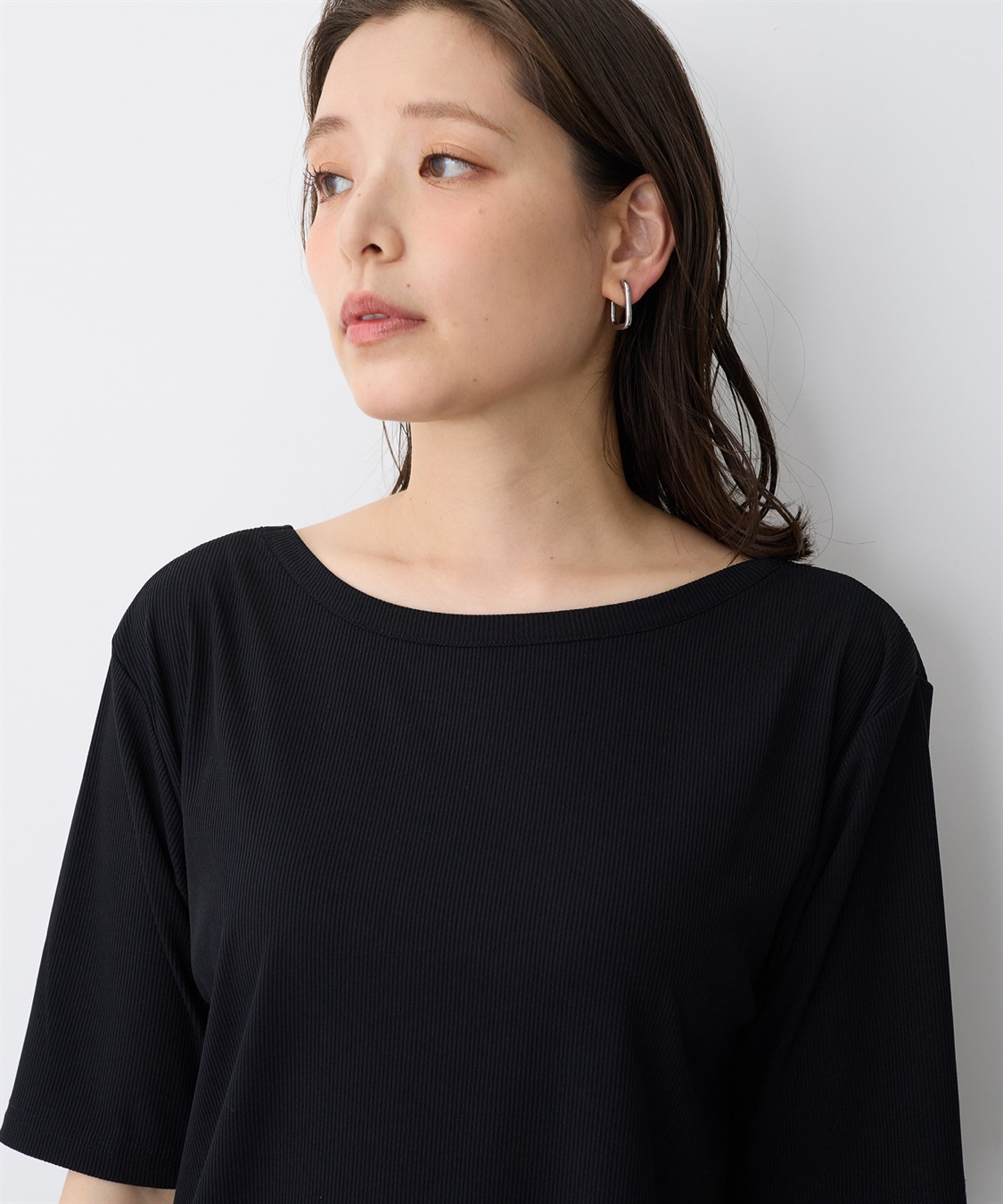 anyfee 【anyfee/プラスサイズ】前後２WAYリブバレエネックTシャツ_sub_17