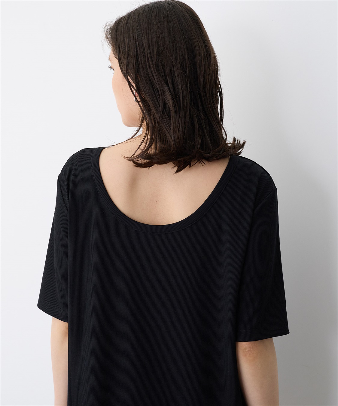 anyfee 【anyfee/プラスサイズ】前後２WAYリブバレエネックTシャツ_sub_20
