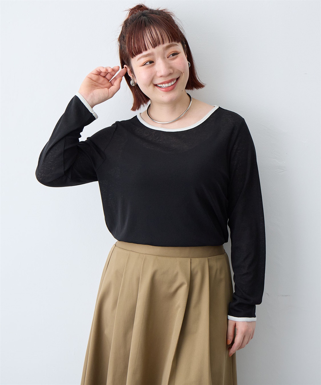 anyfee 【anyfee/プラスサイズ】シアーリンガーTシャツ_sub_19