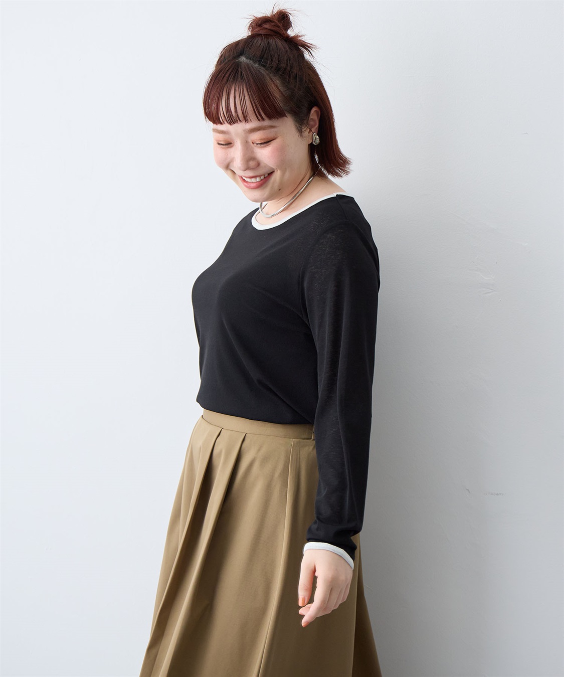 anyfee 【anyfee/プラスサイズ】シアーリンガーTシャツ_sub_20