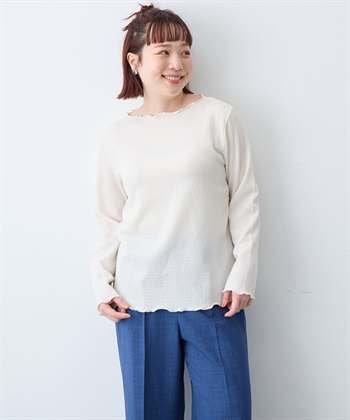 anyfee 【anyfee/大きいサイズ】楊柳メロー長袖トップス_subthumb_6