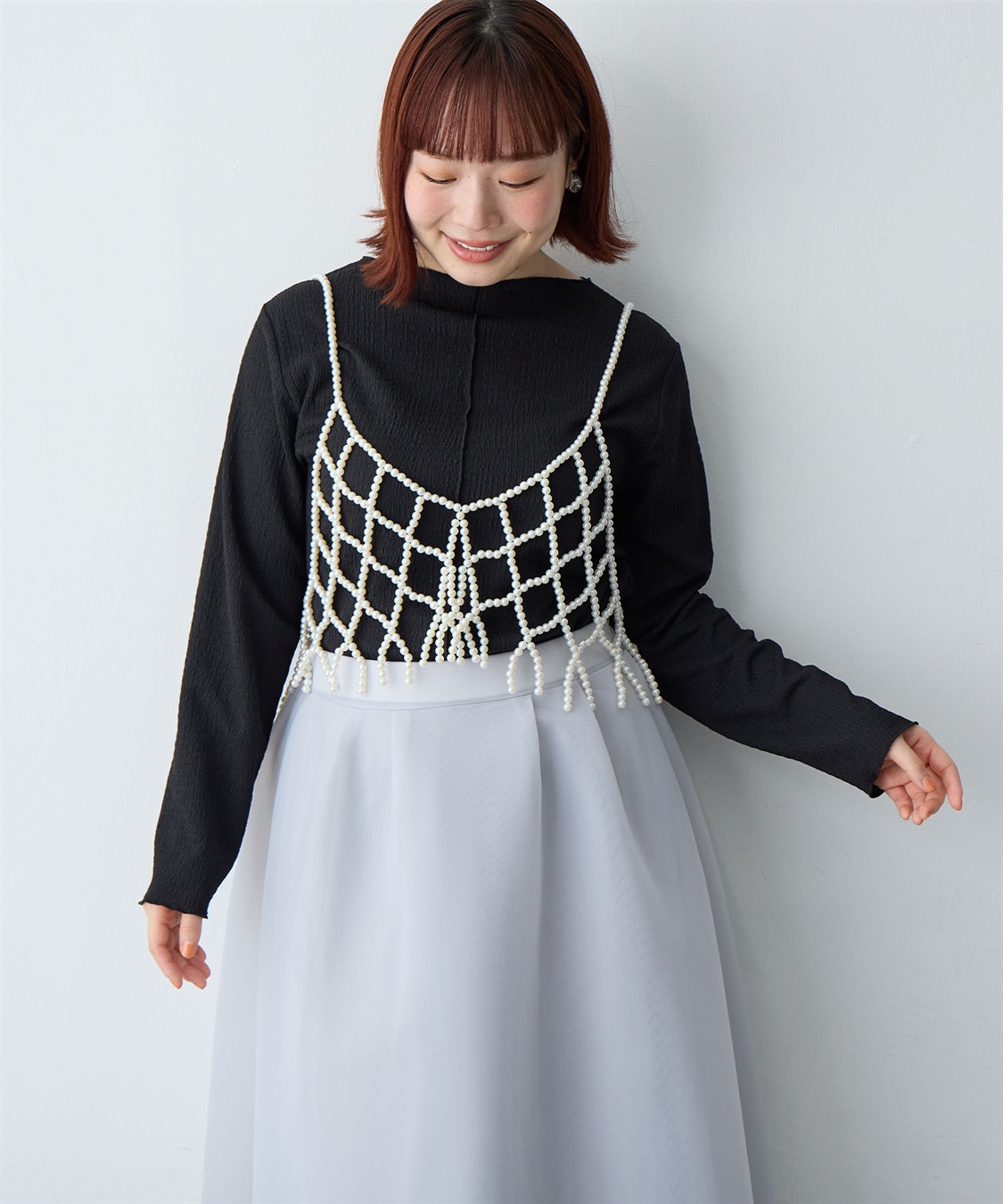 anyfee 【anyfee/大きいサイズ】楊柳メロー長袖トップス_sub_23