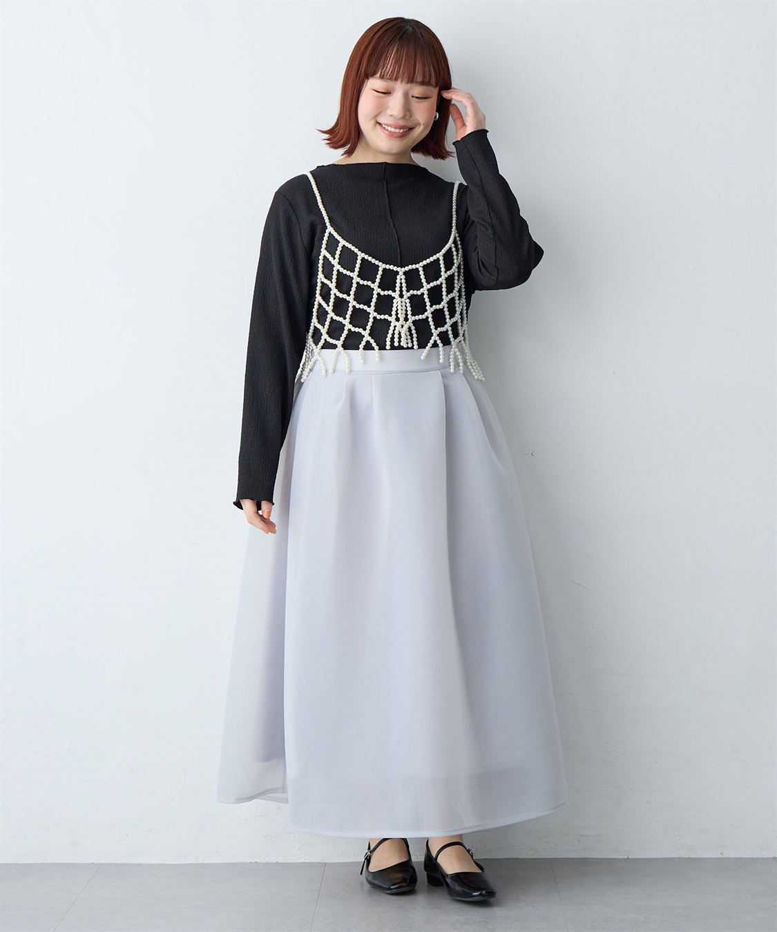 anyfee 【anyfee/大きいサイズ】楊柳メロー長袖トップス_sub_24