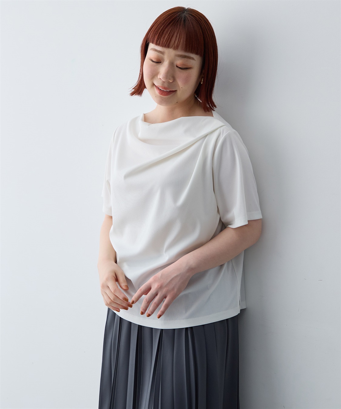 anyfee 【anyfee/大きいサイズ】ドレープリブTシャツ_sub_4