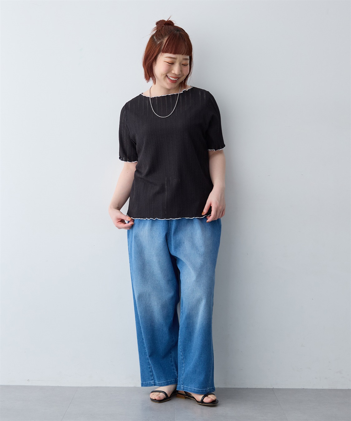 anyfee 【anyfee/大きいサイズ】前後2WAYボートネックメローTシャツ_sub_7