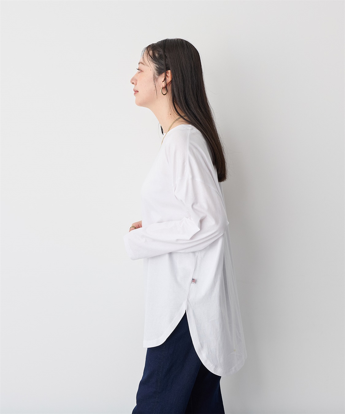 anyfee 【anyfee/大きいサイズ】ラウンドヘムロングスリーブワイドTEE_sub_6