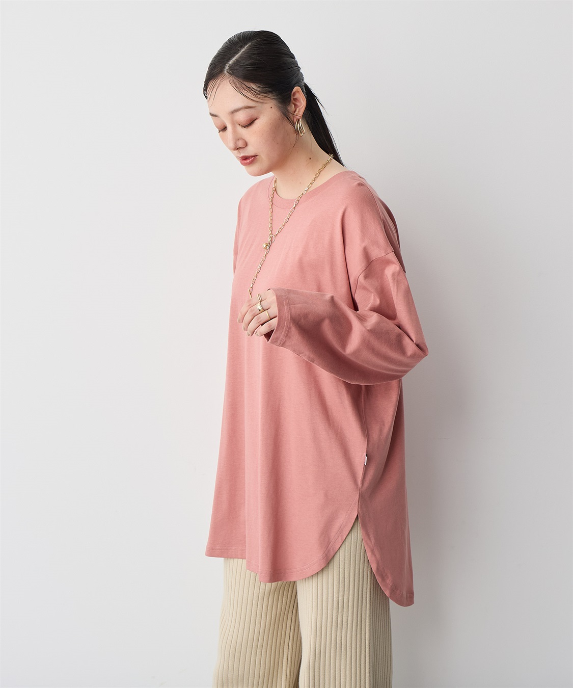 anyfee 【anyfee/大きいサイズ】ラウンドヘムロングスリーブワイドTEE_sub_11