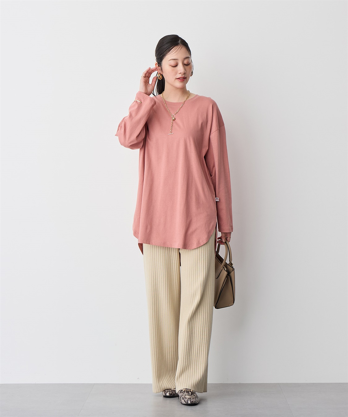anyfee 【anyfee/大きいサイズ】ラウンドヘムロングスリーブワイドTEE_sub_14