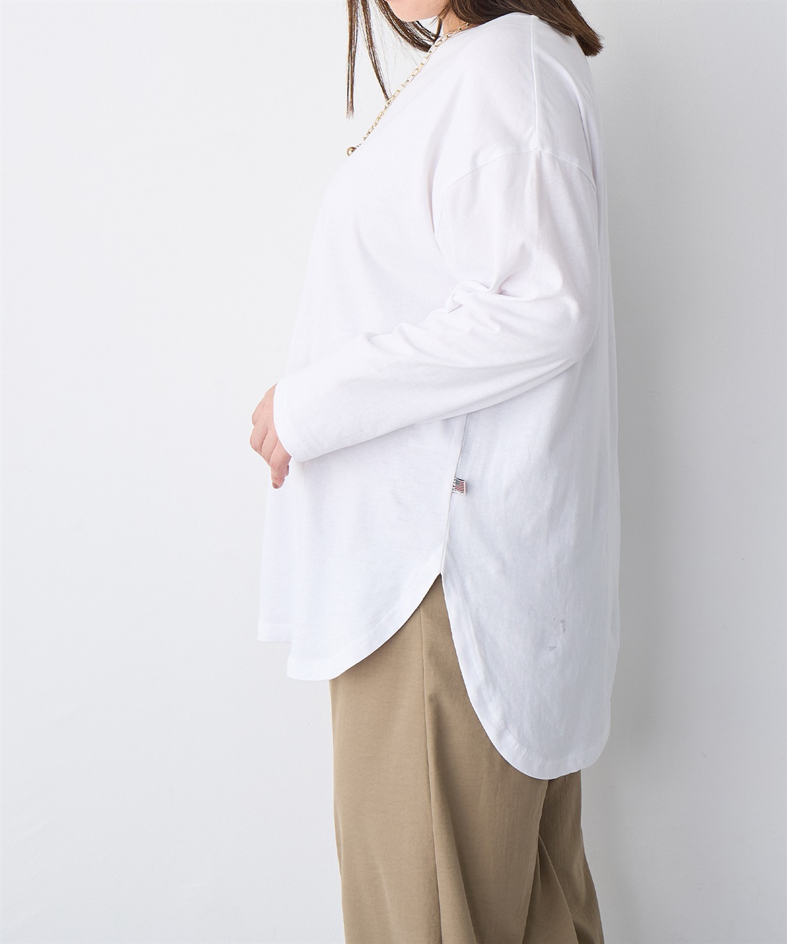 anyfee 【anyfee/大きいサイズ】ラウンドヘムロングスリーブワイドTEE_sub_22