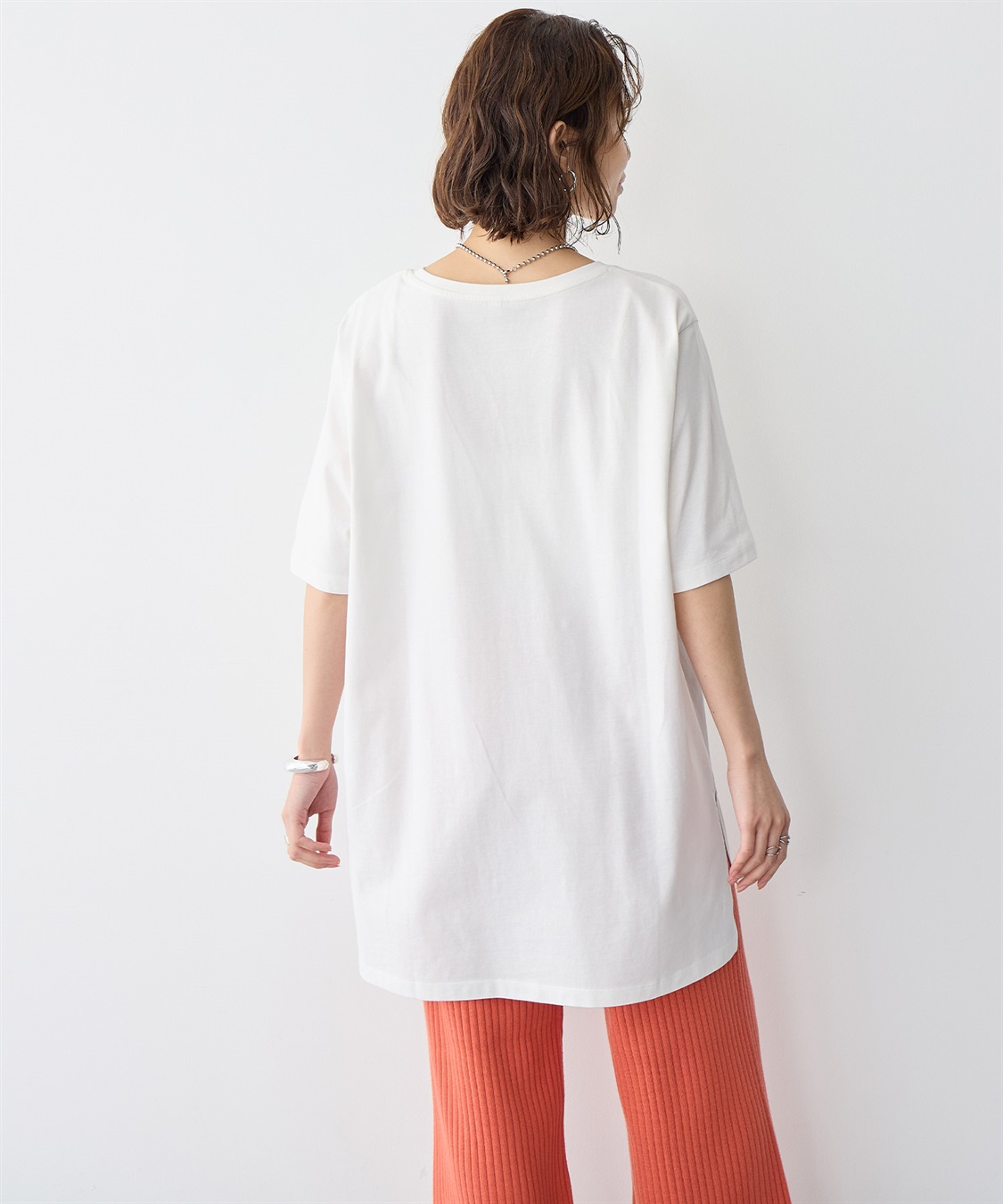 anyfee 【anyfee/プラスサイズ】USAコットンオーバーサイズベーシック半袖Tシャツ・接触冷感_sub_3