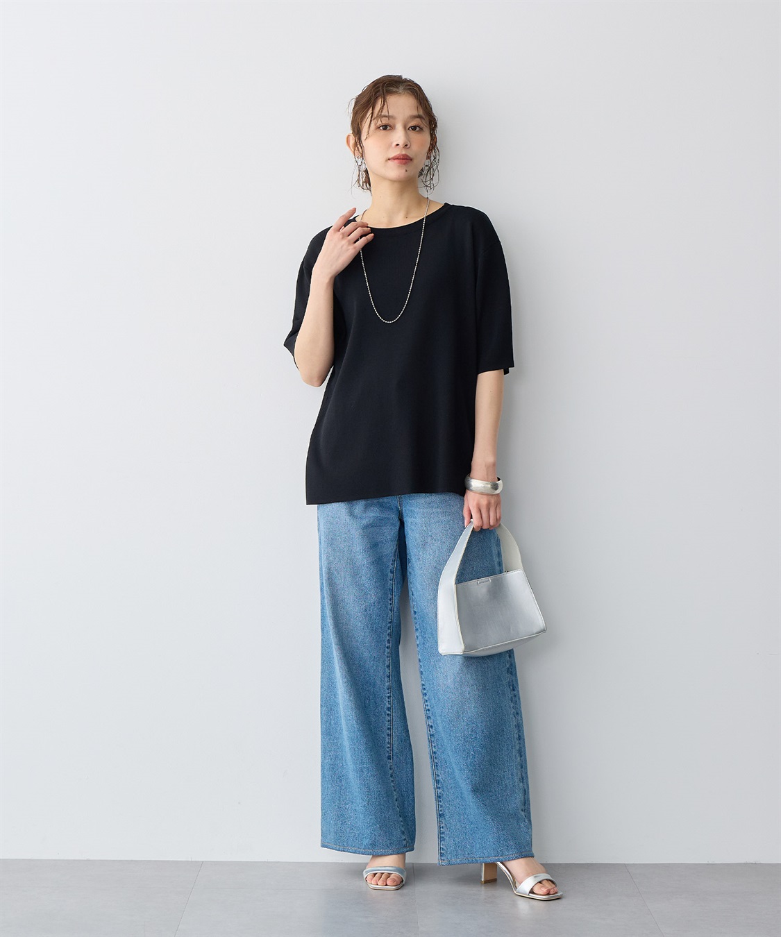 anyfee 【anyfee/プラスサイズ】USAコットンオーバーサイズベーシック半袖Tシャツ・接触冷感_sub_8