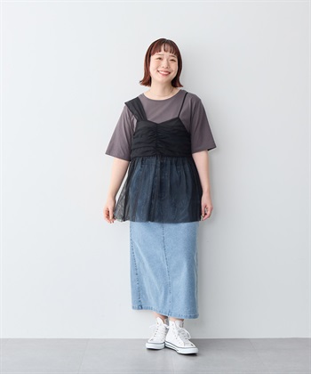anyfee 【anyfee/プラスサイズ】USAコットンオーバーサイズベーシック半袖Tシャツ・接触冷感_subthumb_17