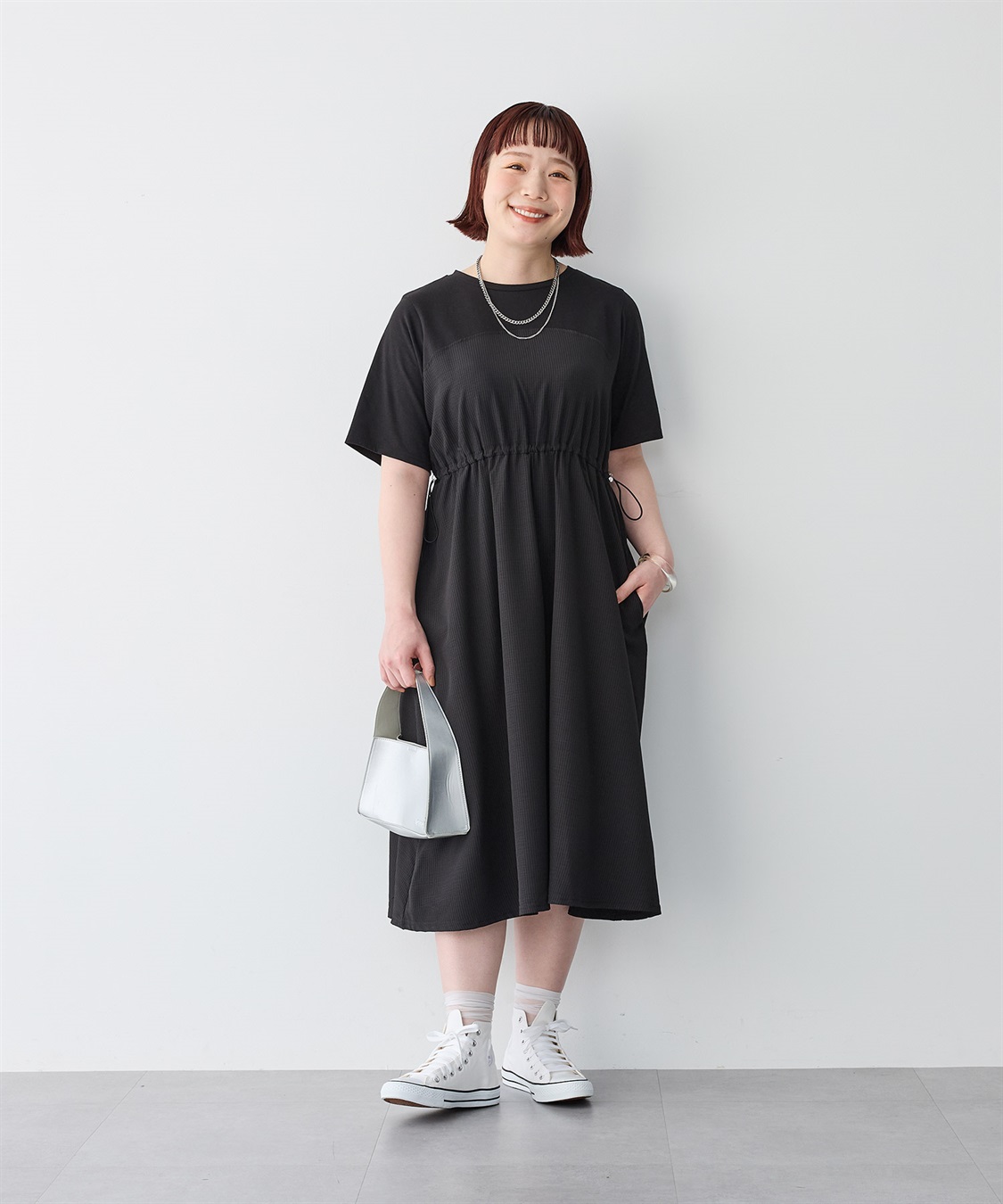 anyfee 【anyfee/プラスサイズ】ビスチェ風切り替えドロストコードワンピース_sub_20