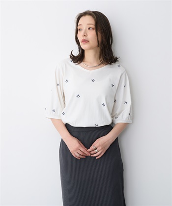 anyfee 【anyfee/プラスサイズ】リボン刺繍Tシャツ_subthumb_10