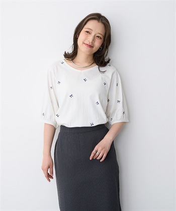 anyfee 【anyfee/プラスサイズ】リボン刺繍Tシャツ_subthumb_11