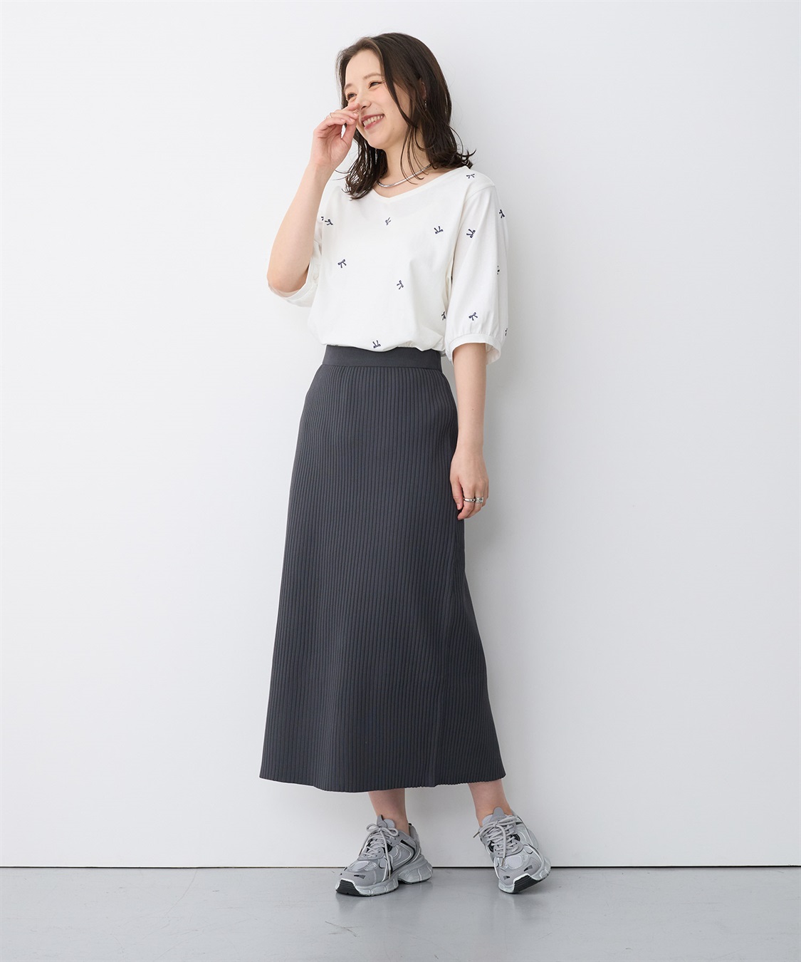 anyfee 【anyfee/プラスサイズ】リボン刺繍Tシャツ_sub_13