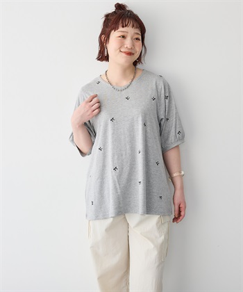 anyfee 【anyfee/プラスサイズ】リボン刺繍Tシャツ_subthumb_19