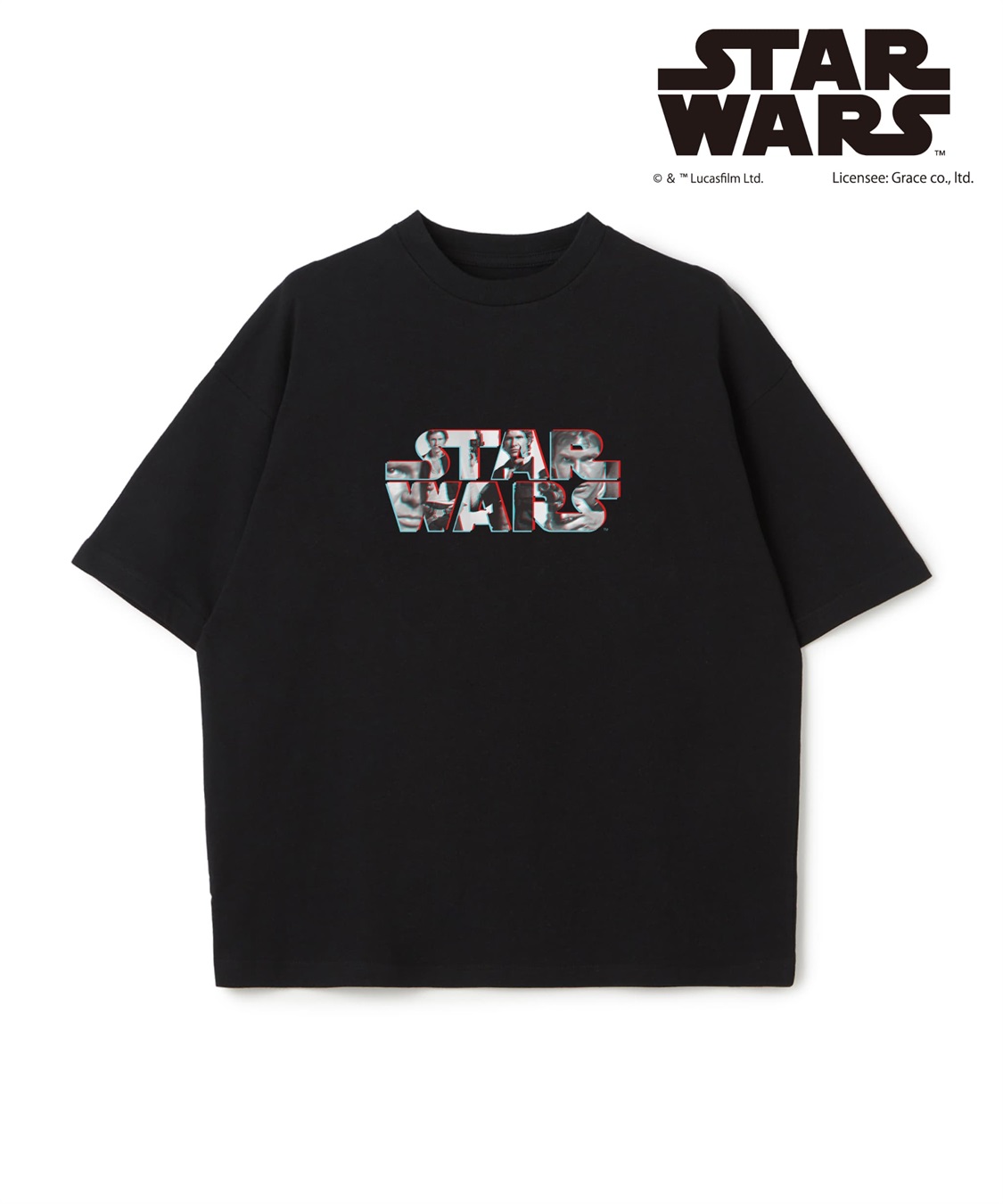 LAFUKU 【STAR WARS/スターウォーズ】ヴィンテージライクロゴプリントTシャツ / Over Harf Sleeve T-shirt《UNISEX》（2026SS）_sub_1