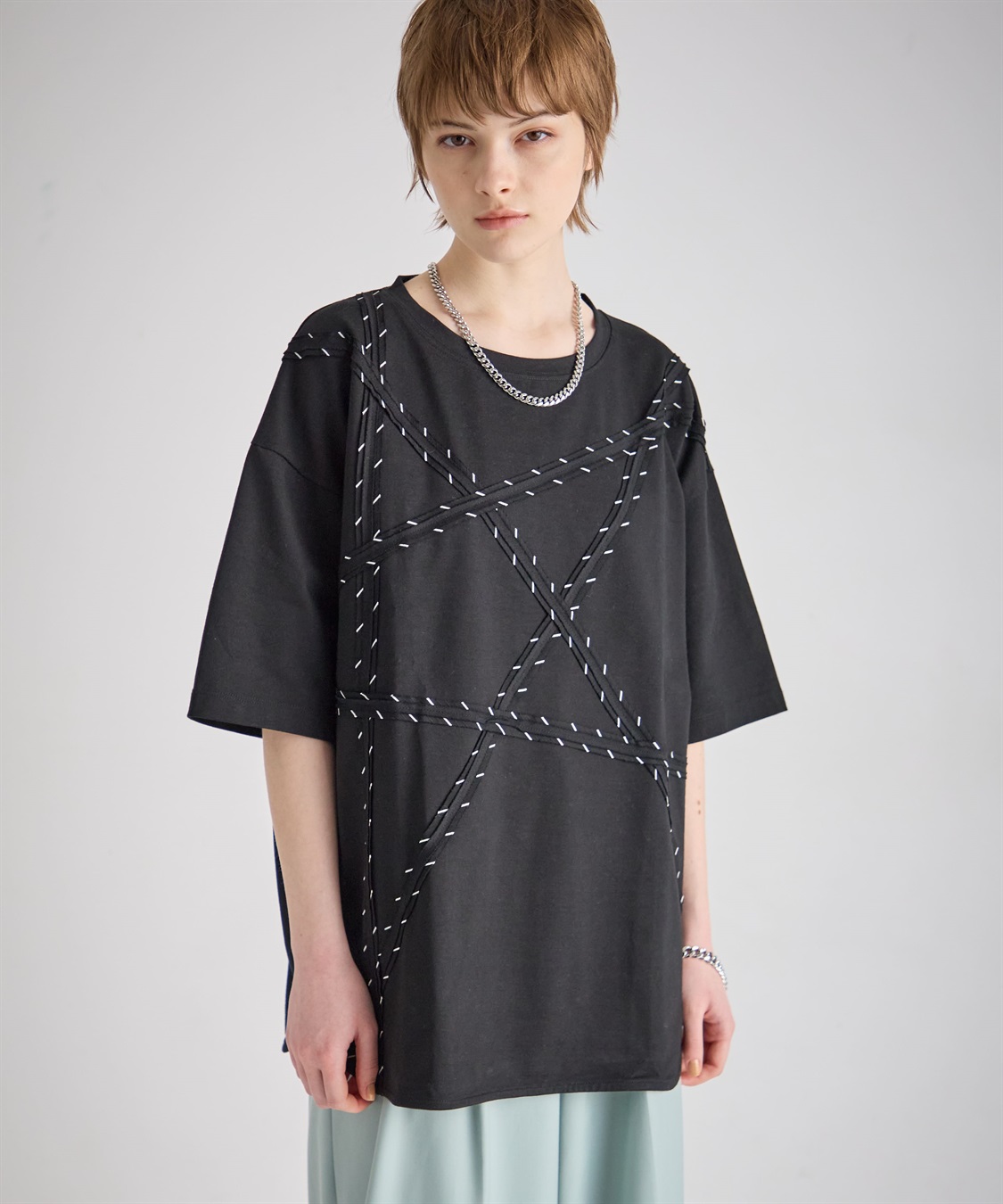 ATSURO TAYAMA スターモチーフライン入りTシャツ_sub_2