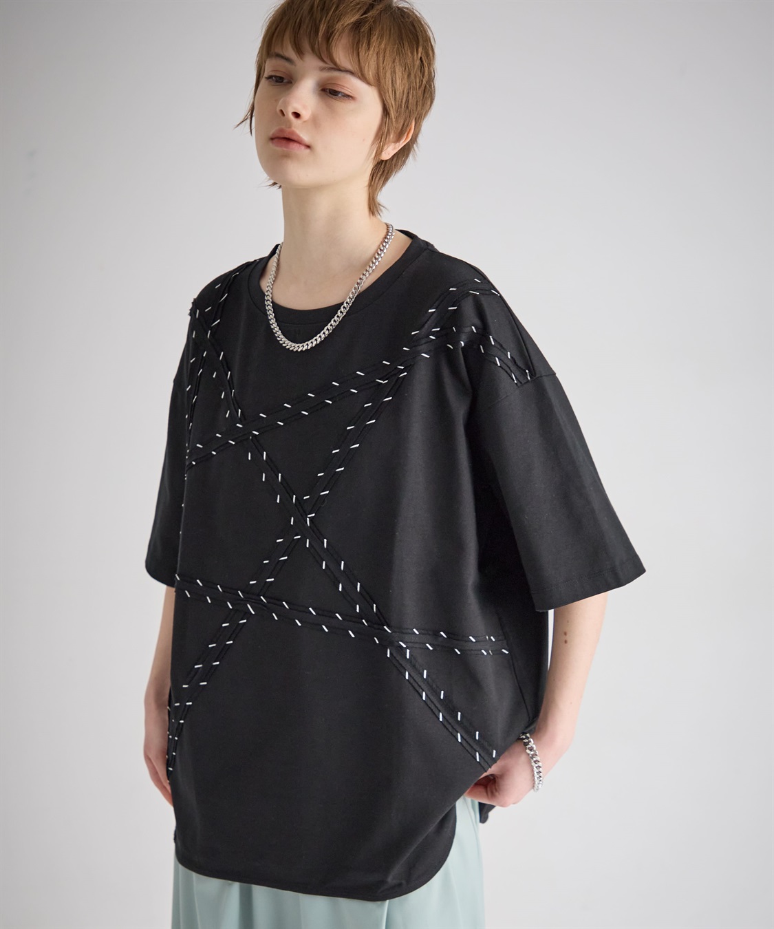 ATSURO TAYAMA スターモチーフライン入りTシャツ_sub_3