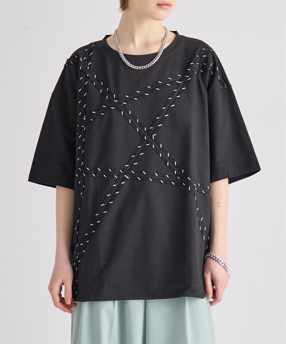 ATSURO TAYAMA スターモチーフライン入りTシャツ_sub_5