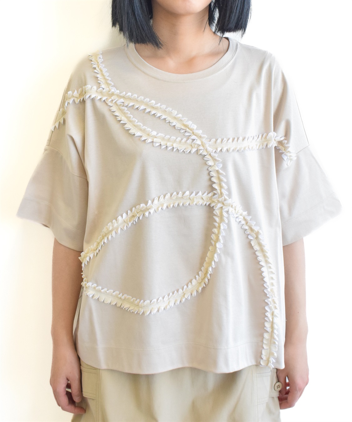 ATSURO TAYAMA カーブモチーフライン入りTシャツ_sub_6