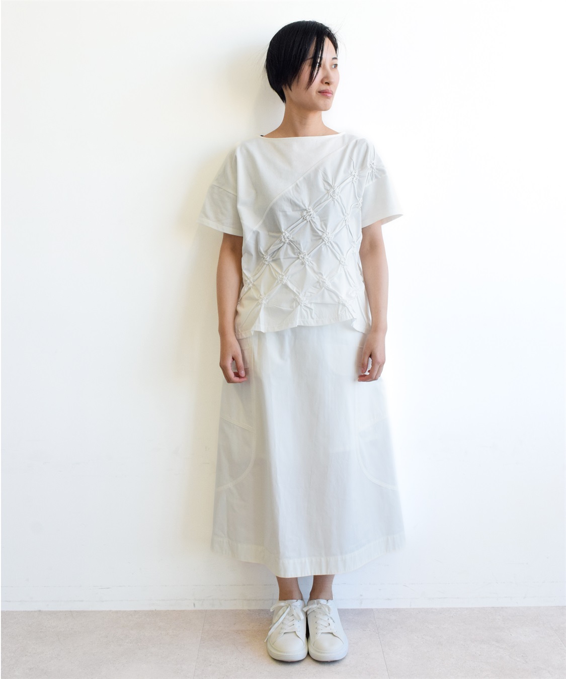 ATSURO TAYAMA 格子柄シャーリングTシャツ_sub_1