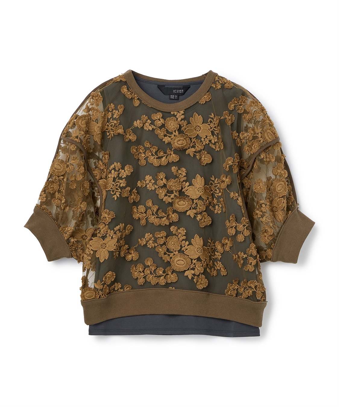 ATSURO TAYAMA レイヤード刺繍レースプルオーバー_sub_2